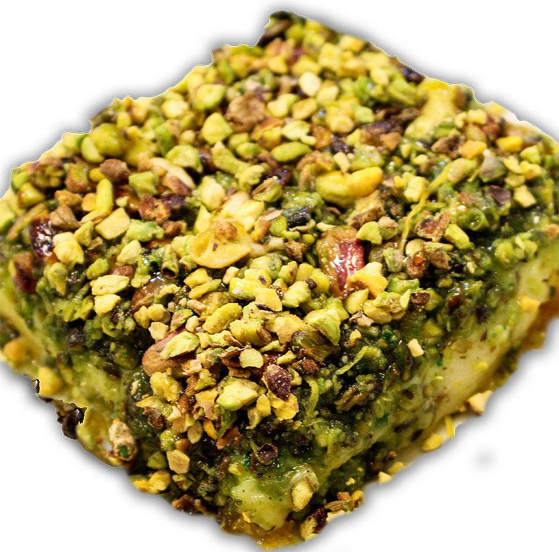 کیک باقلوا پسته سرشیر کیک باقلوا پسته سرشیر